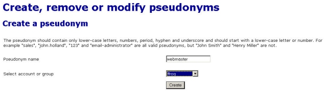 Creating a pseudonym