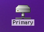 A Macintosh network drive icon from MacOS 7.5 to 8.1