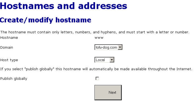 Modifying a hostname