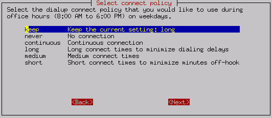 Selecting connection policy