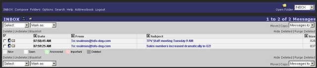 Webmail inbox